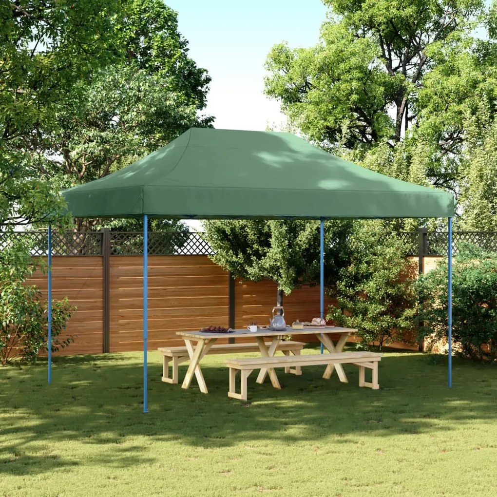 vidaXL Τέντα Εκδηλώσεων Πτυσσόμενη Pop-Up Πράσινο 410x279x315 εκ.
