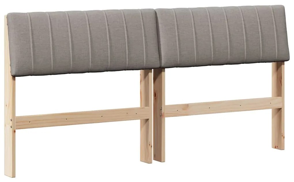 vidaXL Ταπετσαρισμένο κεφαλάρι Taupe 160 cm Στερεά ξυλεία πεύκου
