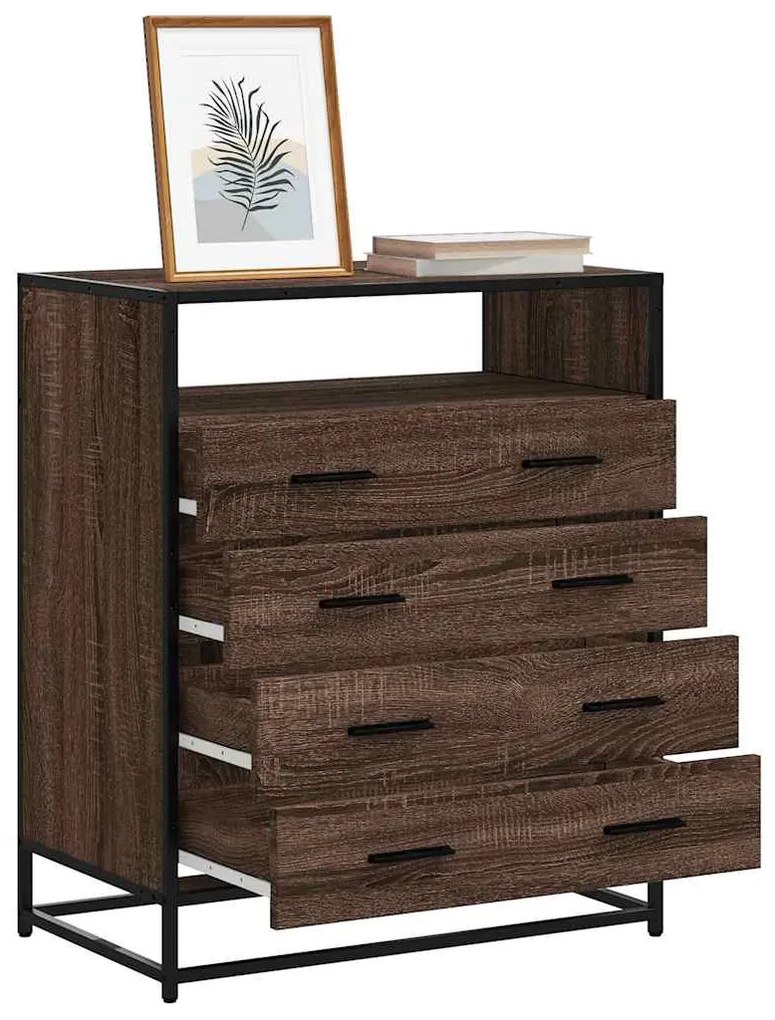 Συρταριέρα Καφέ Δρυς 70x41x83,5 εκ. από Επεξεργασμένο Ξύλο