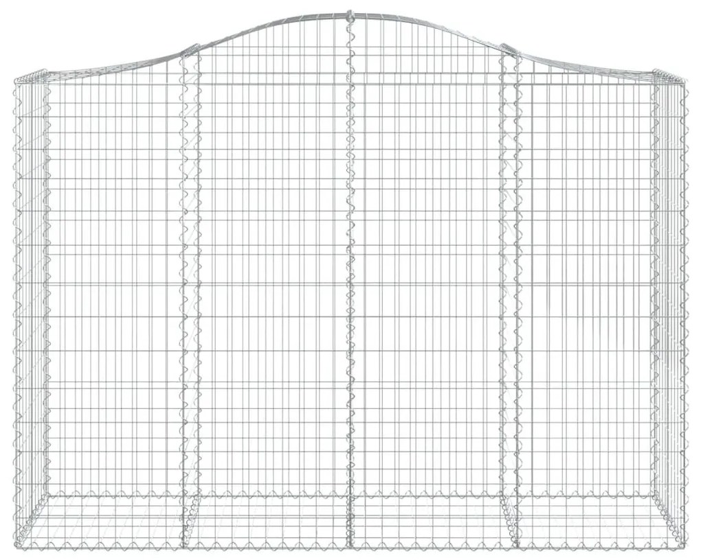 Συρματοκιβώτια Τοξωτά 12 τεμ. 200x50x140/160 εκ. Γαλβαν. Ατσάλι - Ασήμι