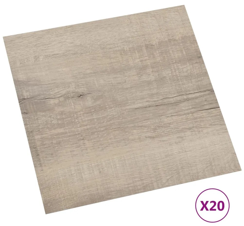 Δάπεδο Αυτοκόλλητο Taupe 20 τεμ. 1,86 μ² από PVC - Μπεζ-Γκρι