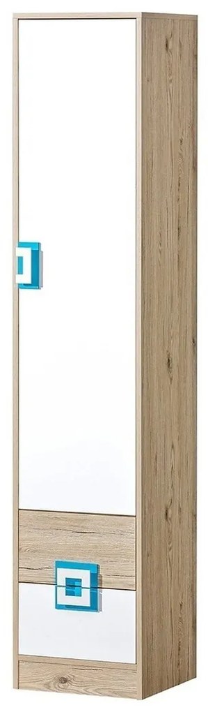 Βιβλιοθήκη Akron F104, Με συρτάρια, Με πόρτες, Κλειστό, Πλαστικοποιημένη μοριοσανίδα, Ο αριθμός των θυρών: 1, Αριθμός συρταριών: 2, 190x40x40cm