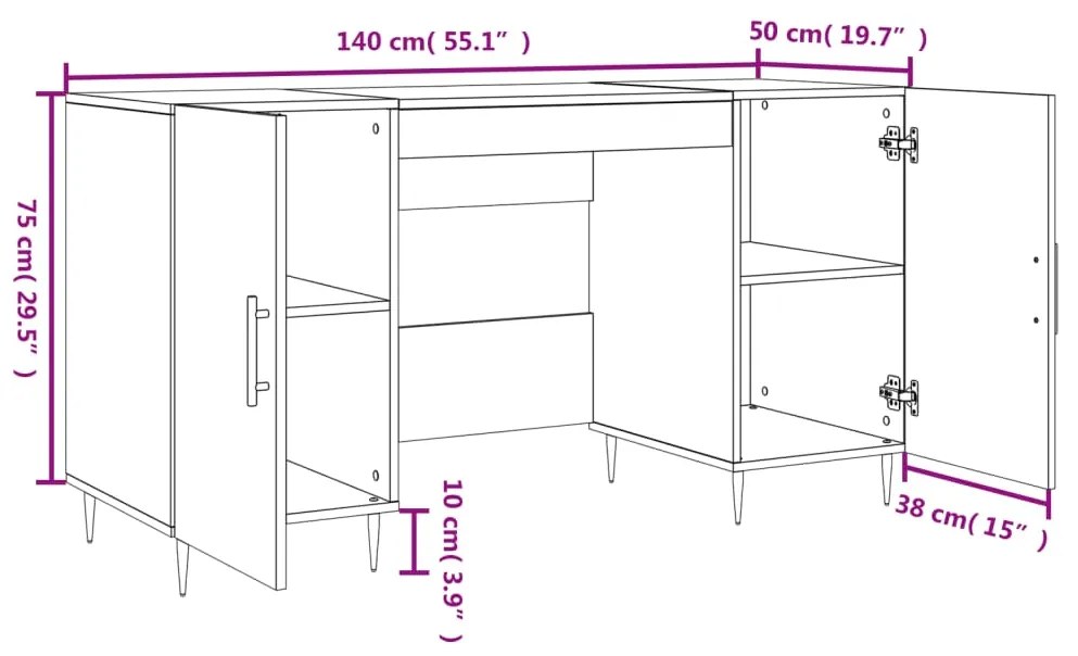 ΓΡΑΦΕΙΟ SONOMA ΔΡΥΣ 140 X 50 X 75 ΕΚ. ΑΠΟ ΕΠΕΞΕΡΓΑΣΜΕΝΟ ΞΥΛΟ 829535