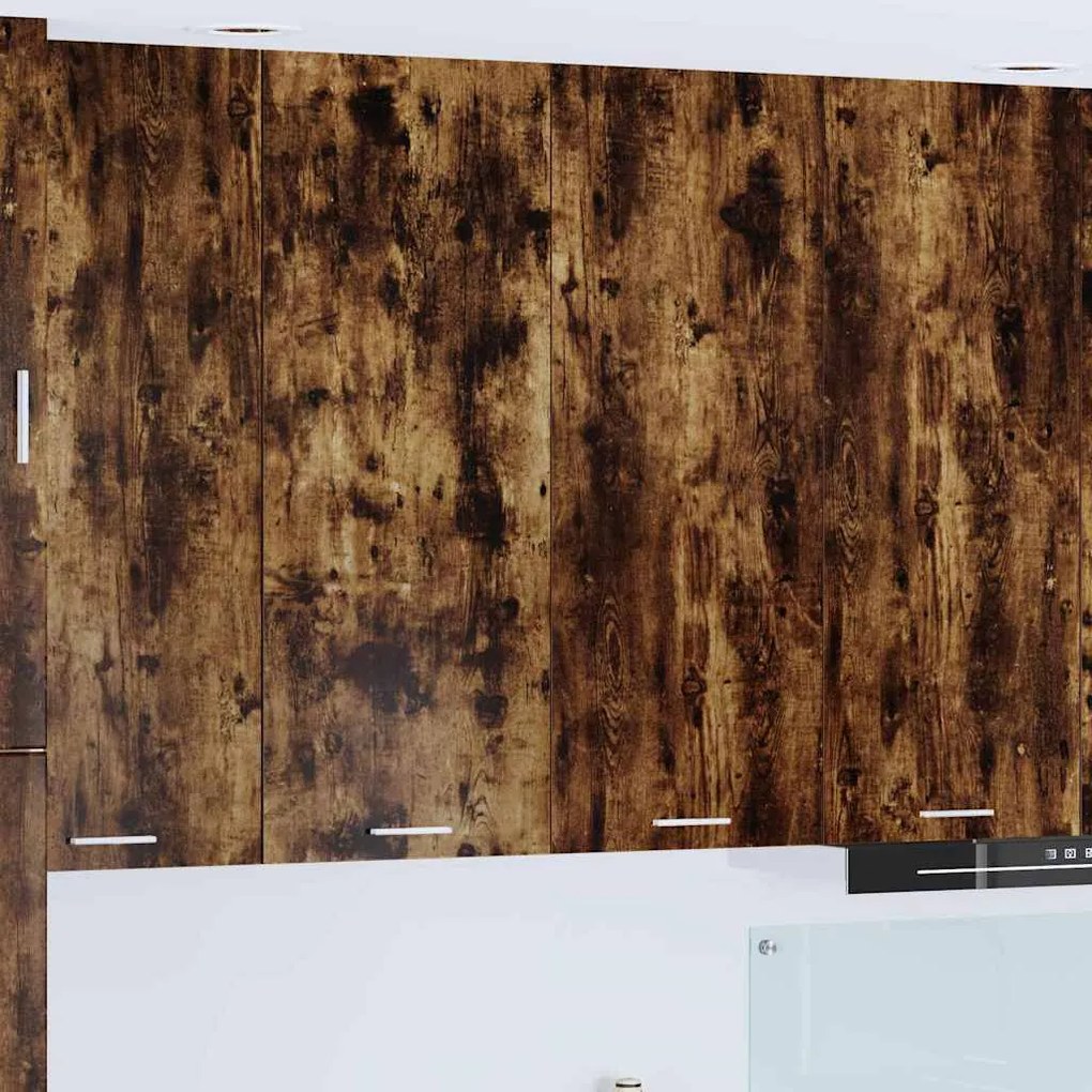 vidaXL Κρεμαστό ντουλάπι με πόρτα Riga Καπνιστό Δρύς 80 x 31 x 100 εκ.