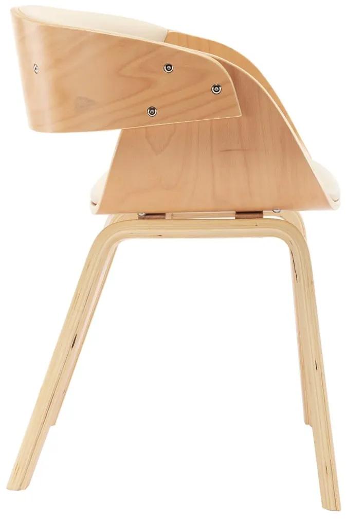 Καρέκλα Τραπεζαρίας Κρεμ Λυγισμένο Ξύλο/Συνθετικό Δέρμα - Κρεμ