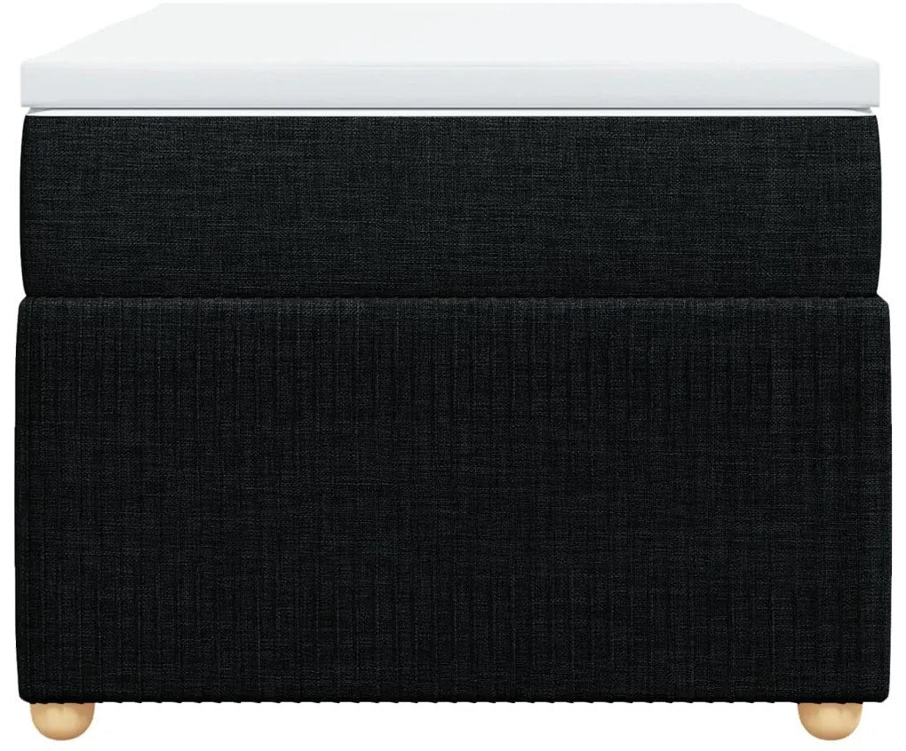 vidaXL Κρεβάτι Boxspring με Στρώμα Μαύρο 90x200 εκ. Υφασμάτινο