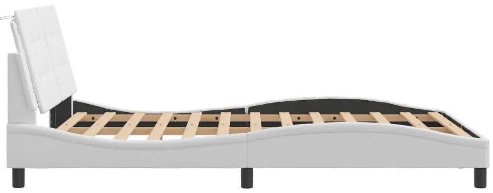 vidaXL Σκελετός Κρεβατιού Χωρίς Στρώμα Zadar Λευκό 140x200 εκ. Συνθετικό Δέρμα