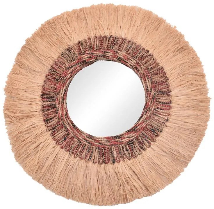 Καθρέπτης Paranome Inart sisal και abaca σε φυσικό χρώμα Φ115x4εκ 115x115x4 εκ.