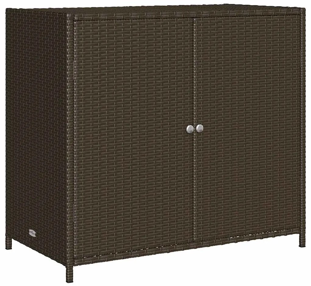 vidaXL Ντουλάπι Αποθήκευσης Κήπου Καφέ 83x45x76 εκ. Συνθετικό Ρατάν