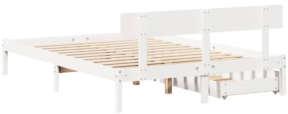 vidaXL Σκελετός Κρεβ. Χωρίς Στρώμα Λευκό 160x200 εκ Μασίφ Πεύκο
