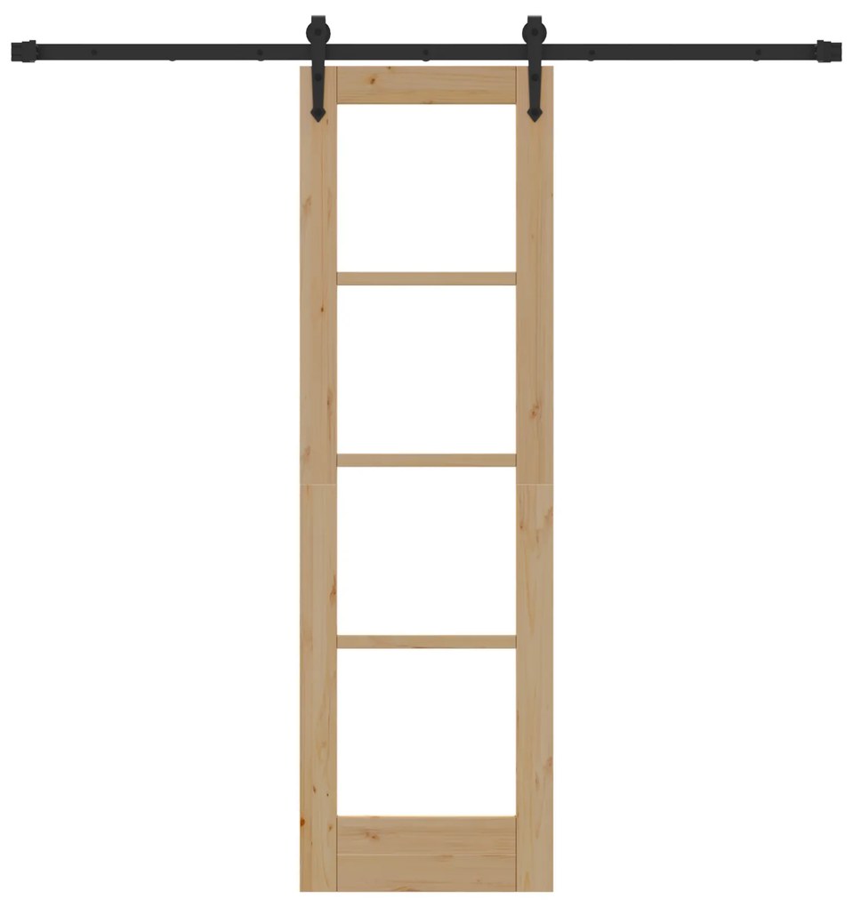 vidaXL Συρόμενη Πόρτα με Σετ Υλικών 61x198.5 cm από Μασίφ Ξύλο Πεύκου