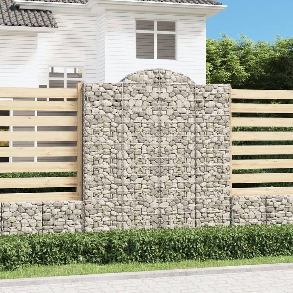 vidaXL Συρματοκιβώτια Τοξωτά 3 τεμ. 200x30x220/240 εκ. Γαλβαν. Ατσάλι