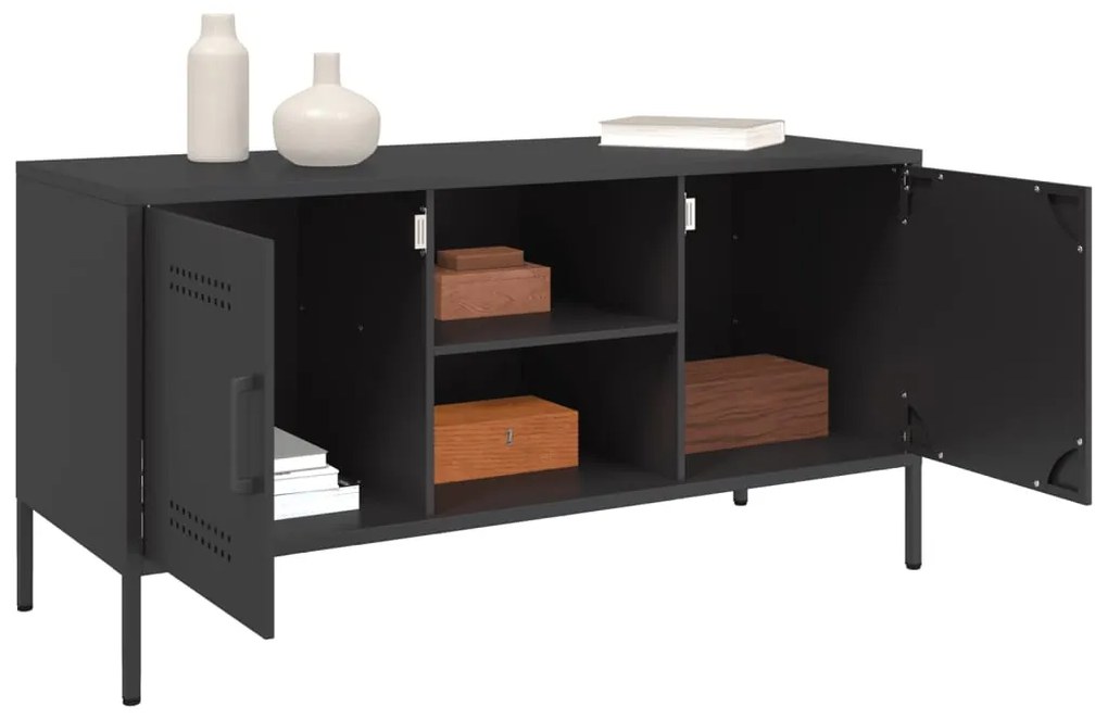 vidaXL Έπιπλο Τηλεόρασης Μαύρο 100,5x39x50,5 εκ. Ατσάλινο