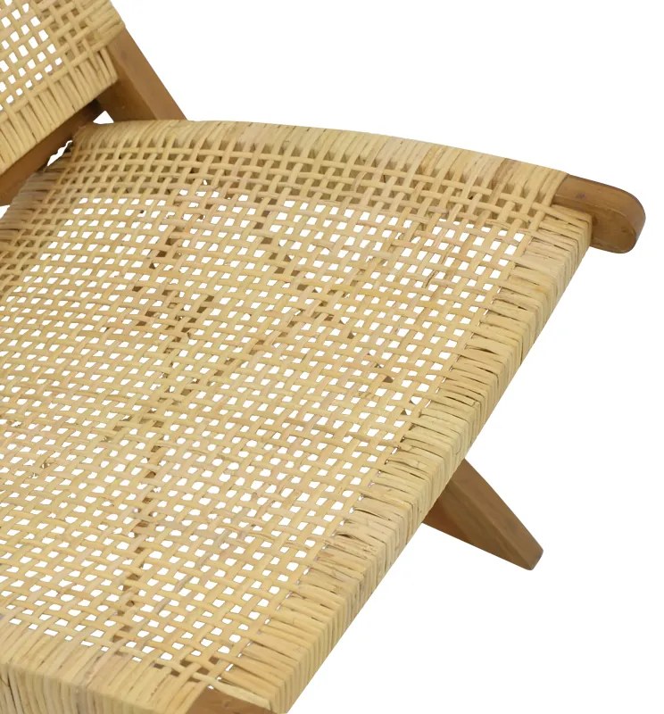 Καρέκλα Jerenze pakoworld φυσικό teak ξύλο-rattan 65x78x68εκ - 336-000010