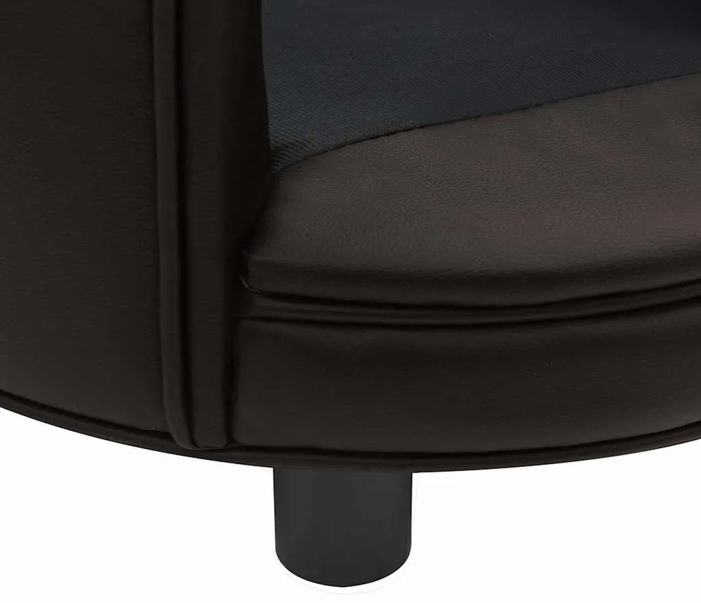 vidaXL Καναπές-Κρεβάτι Σκύλου Καφέ 48x48x32 εκ. Βελουτέ/Συνθετ. Δέρμα
