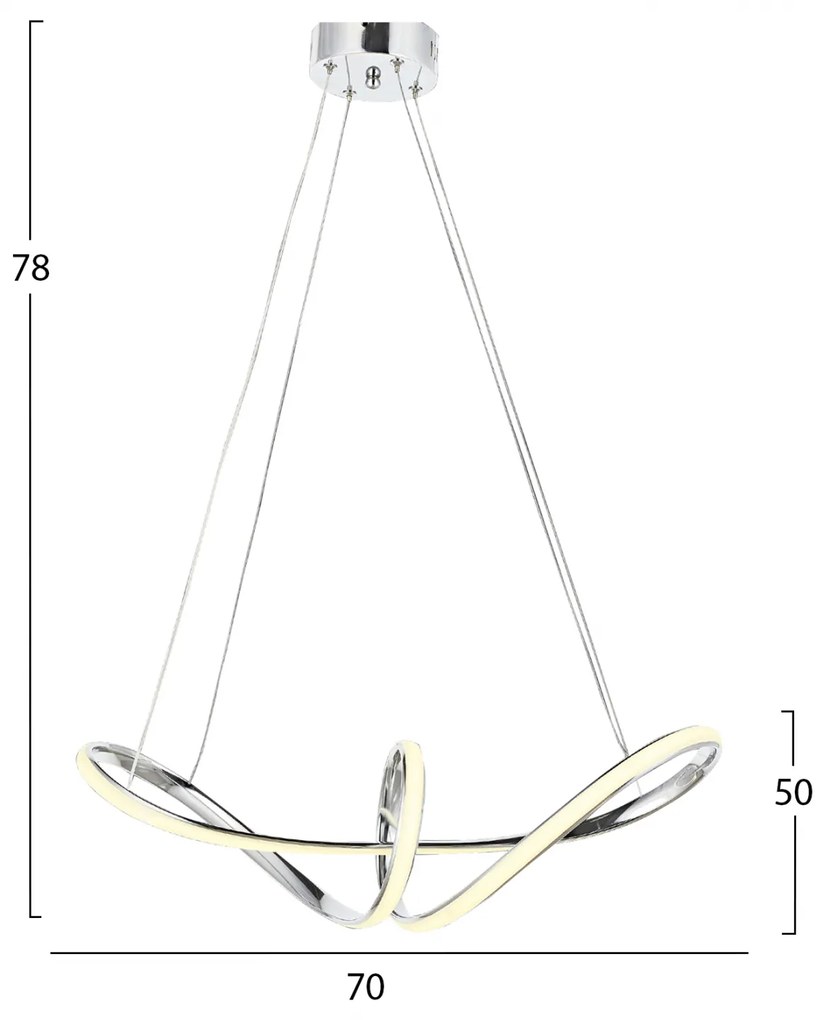 ΦΩΤΙΣΤΙΚΟ ΟΡΟΦΗΣ ΧΡΩΜΙΟΥ LED HM7522.01 52x28x66 εκ. ΑΣΗΜΙ - 0534458 - HM7522.01