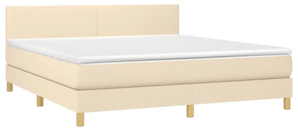 ΚΡΕΒΑΤΙ BOXSPRING ΜΕ ΣΤΡΩΜΑ ΚΡΕΜ 180X200 ΕΚ. ΥΦΑΣΜΑΤΙΝΟ 3140478