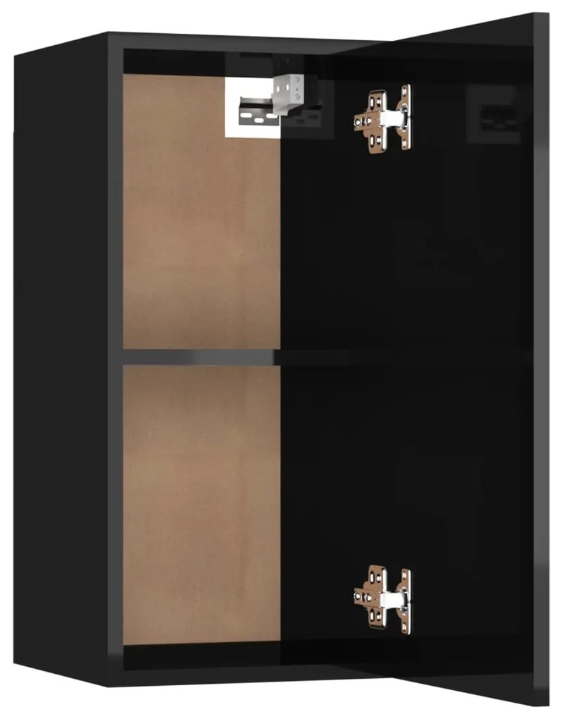 vidaXL Έπιπλα Τηλεόρασης 2 τεμ. Γυαλ. Μαύρα 30,5x30x60εκ. Μοριοσανίδα