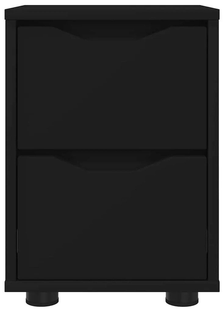 vidaXL Κομοδίνο με συρτάρι Μαύρο 30,5 x 30 x 43 εκ Επεξεργασμένο ξύλο