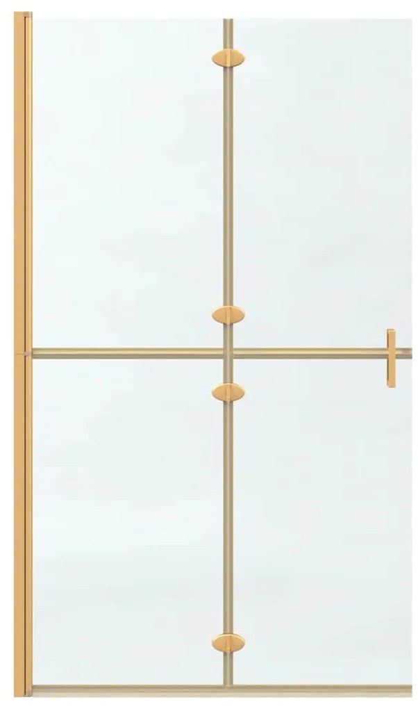 vidaXL Τοίχος ντους Walk-in Χρυσό και διαφανές 110 x 190 cm