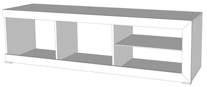 Έπιπλο Τηλεόρασης Remo Γκρί Concrete - Λευκή Λάκα 162x41x43 εκ. 162x41x43 εκ.