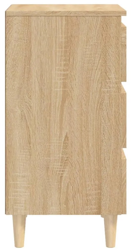 vidaXL Κομοδίνο Sonoma Δρυς 40 x 35 x 69 εκ. με Μασίφ Ξύλινα Πόδια