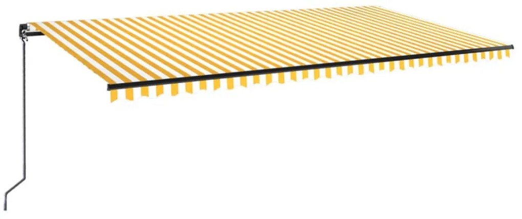 vidaXL Τέντα Συρόμενη Χειροκίνητη με LED Κίτρινο / Λευκό 600x350 εκ.