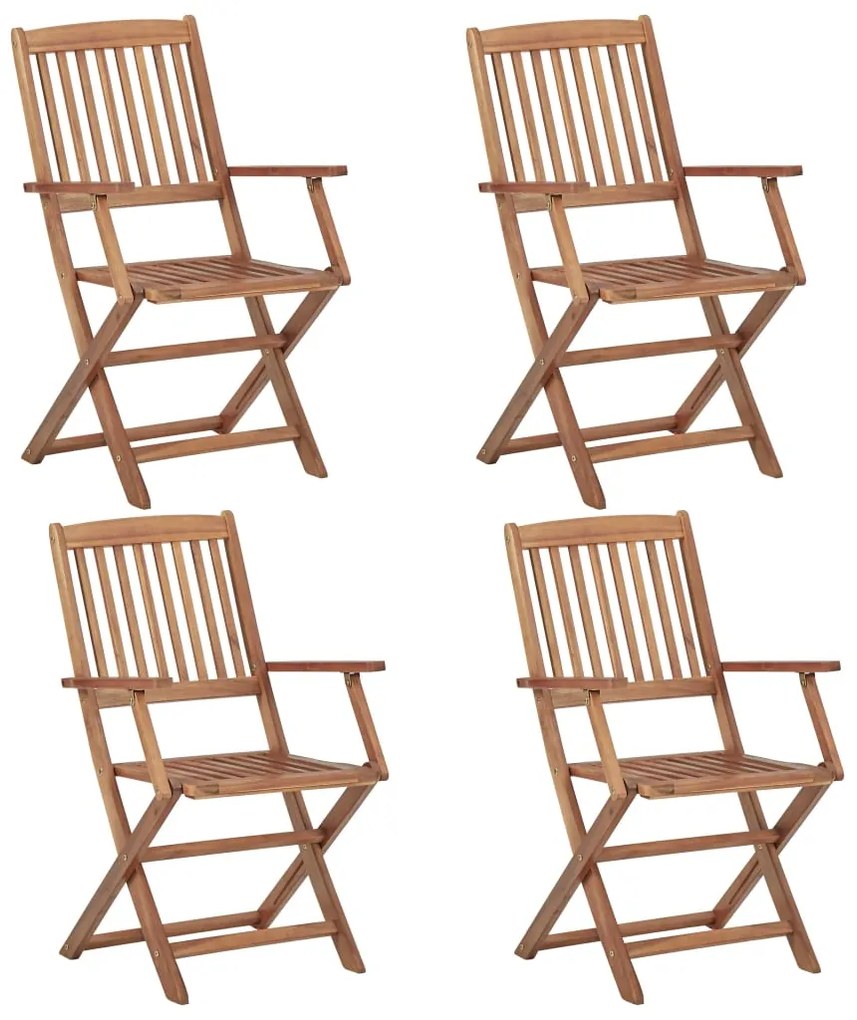 vidaXL Καρέκλες Κήπου Πτυσσόμενες 4 τεμ. από Μασίφ Ξύλο Ακακίας