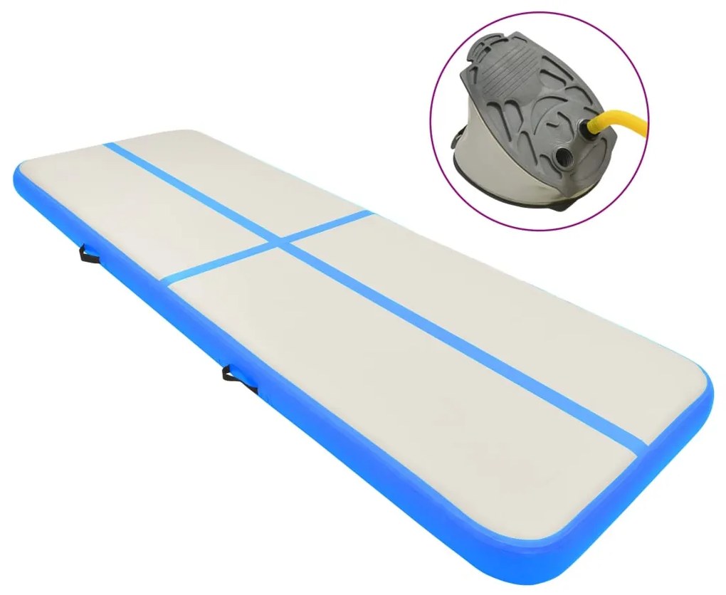 vidaXL Στρώμα Ενόργανης Φουσκωτό Μπλε 300 x 100 x 20 εκ. PVC με Τρόμπα