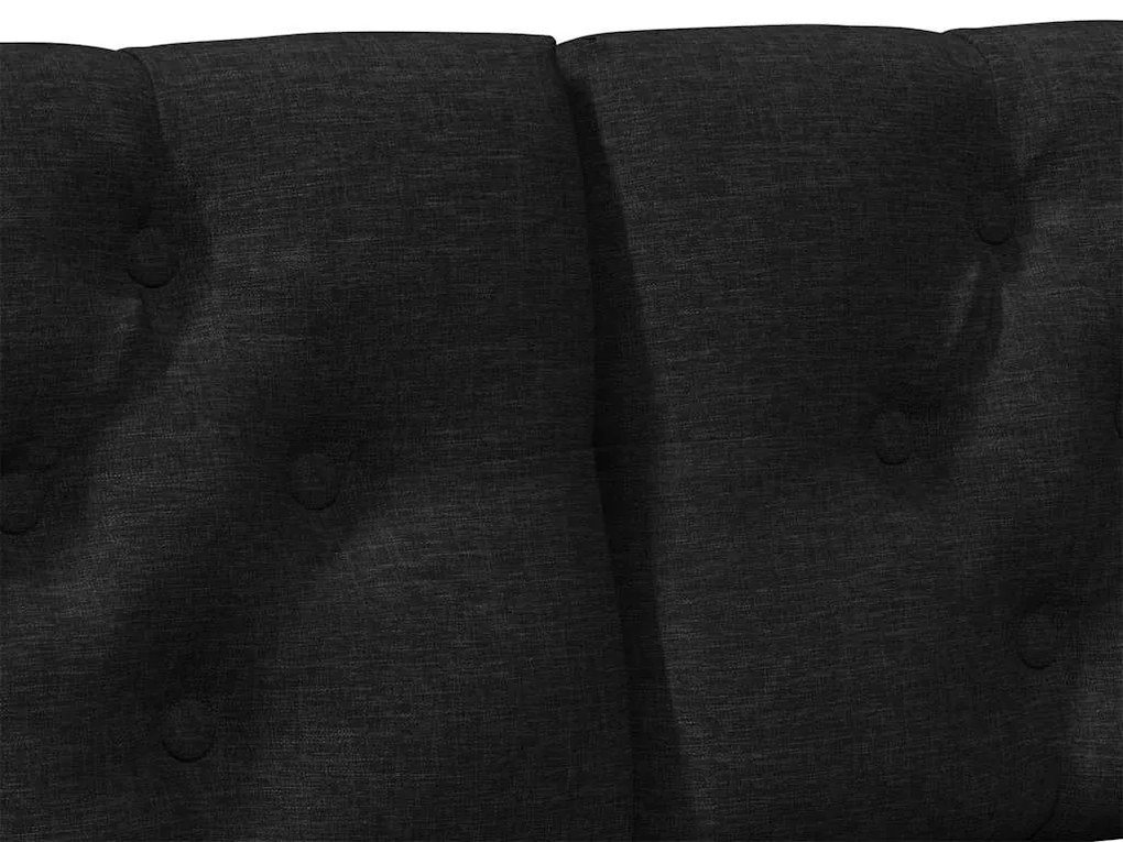 vidaXL Ταπετσαρισμένο κεφαλάρι Μαύρο 135 cm Στερεά ξυλεία πεύκου