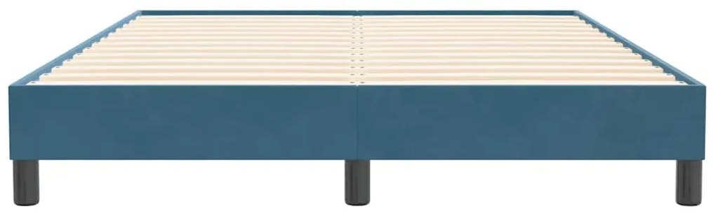 vidaXL Box Spring Κρεβάτι χωρίς στρώμα Σκούρο μπλε Βελούδινο