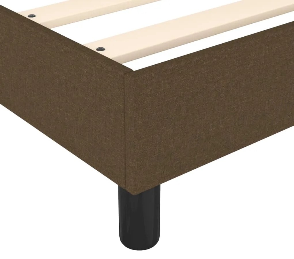 Κρεβάτι Boxspring με Στρώμα Σκούρο Καφέ 180x200 εκ Υφασμάτινο - Καφέ