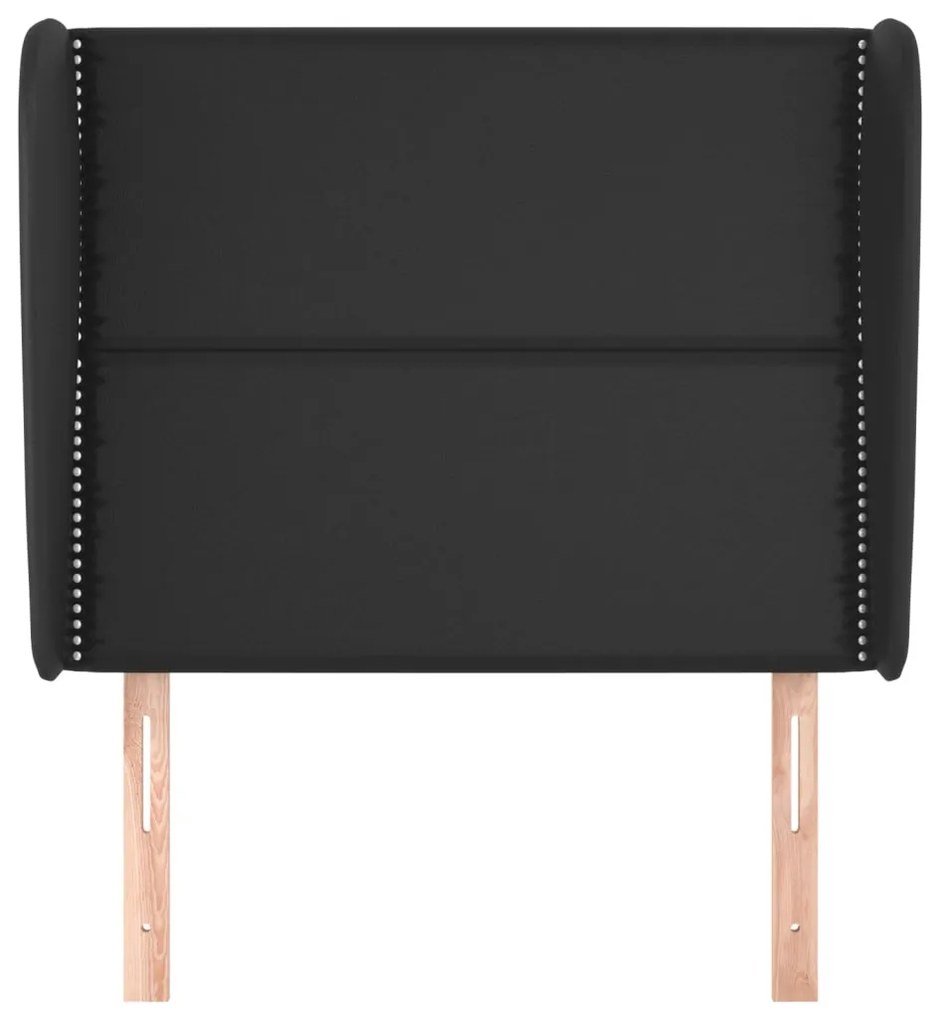 Κεφαλάρι με Πτερύγια Μαύρο 83x23x118/128 εκ. Συνθετικό Δέρμα 3117888