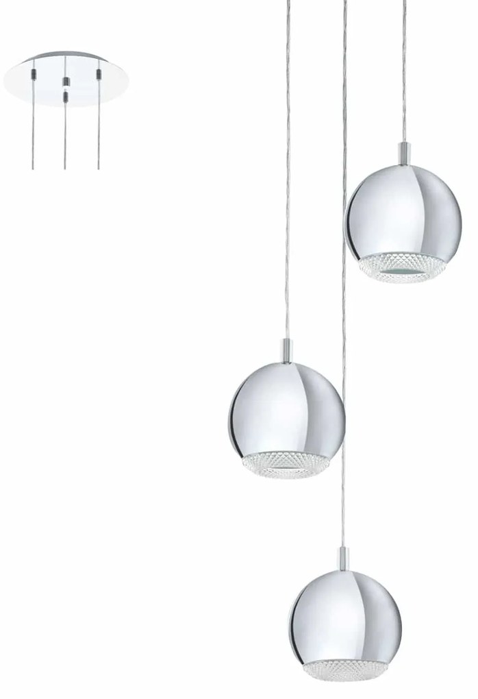 Φωτιστικό Οροφής Led Conessa 95913 Silver Eglo Μέταλλο,Πλαστικό