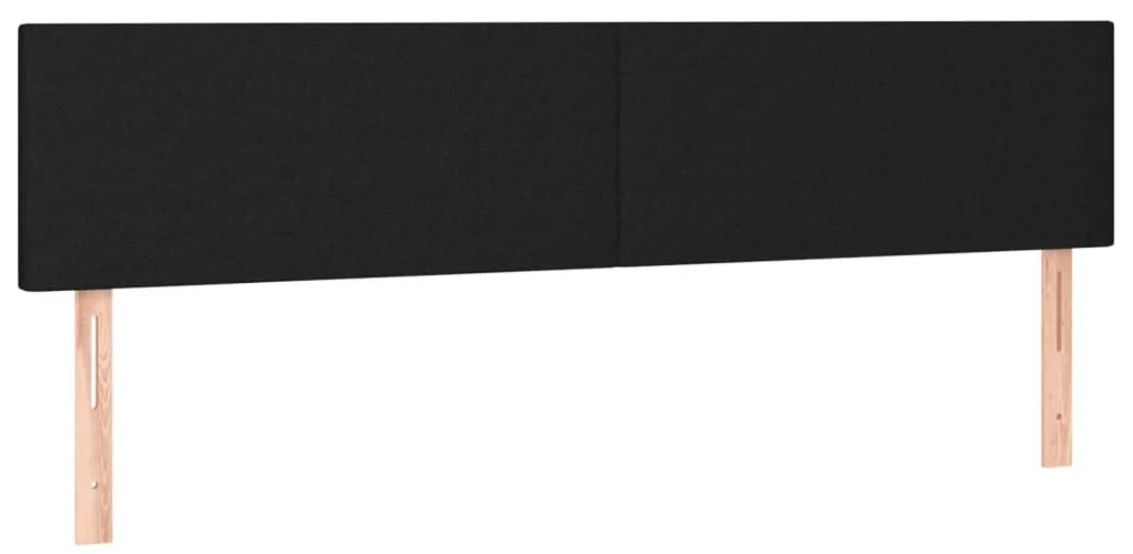 vidaXL Κρεβάτι Boxspring με Στρώμα Μαύρο 180x200 εκ. Υφασμάτινο