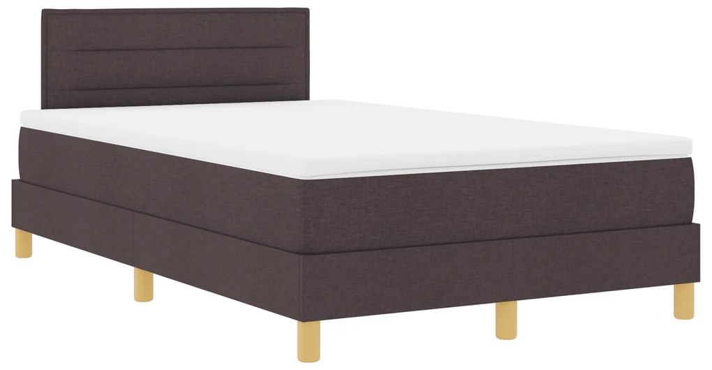 vidaXL Box Spring Κρεβάτι Σκούρο καφέ Ξύλο 120 x 200 cm Ανθεκτικό
