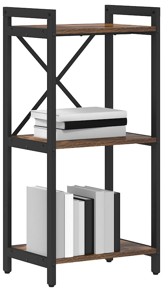 vidaXL Βιβλιοθήκη Καπνιστή δρυς 40 x 30 x 83 εκ Επεξεργασμένο ξύλο