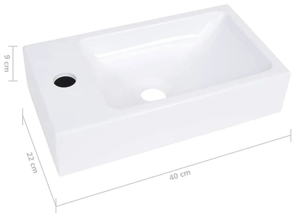 vidaXL Νιπτήρας Λευκός 400 x 220 x 90 χιλ. από SMC