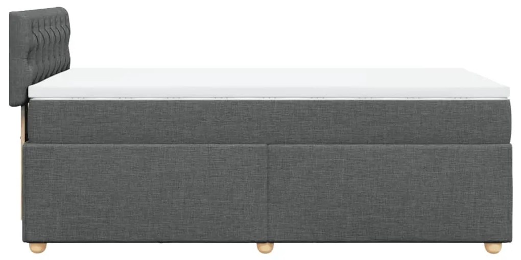 vidaXL Κρεβάτι Boxspring με Στρώμα Σκούρο Γκρι 80x200 εκ. Υφασμάτινο