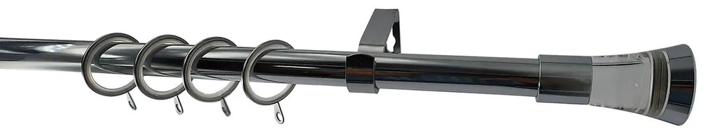 Κουρτινόξυλο Φ19mm Μονό Επεκτεινόμενο 120-210cm Με Άκρα Grace Shiny Chrome 999123