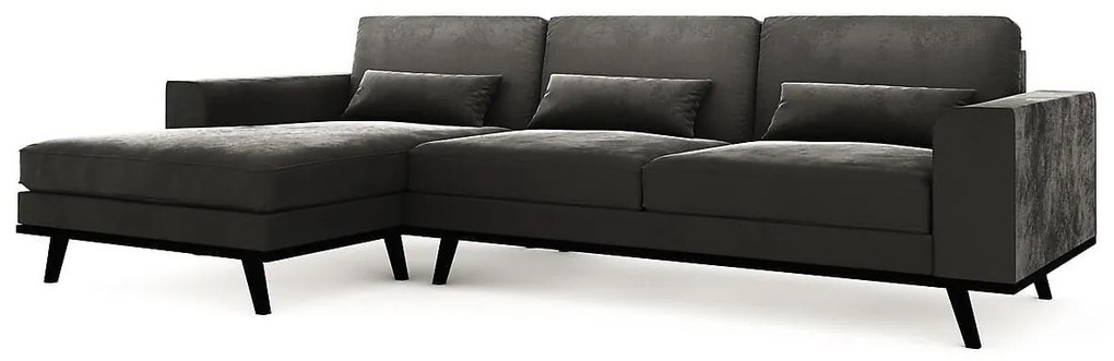 Γωνιακός Καναπές Seattle K102, Γκρι, 280x160x85cm