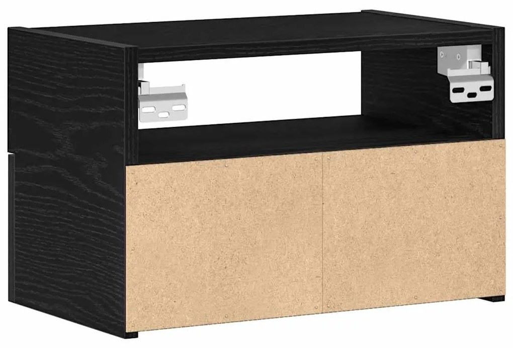 vidaXL Κομοδίνο Επιτοίχιο mαύρο 45x26x28,5 εκ.