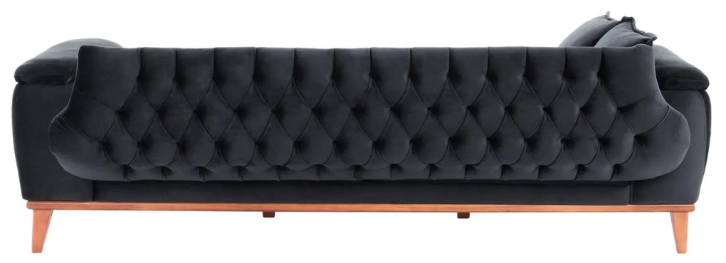Καναπές - Κρεβάτι Bennington 3θέσιος Μαύρο 240x95x80 εκ. 240x95x80 εκ.
