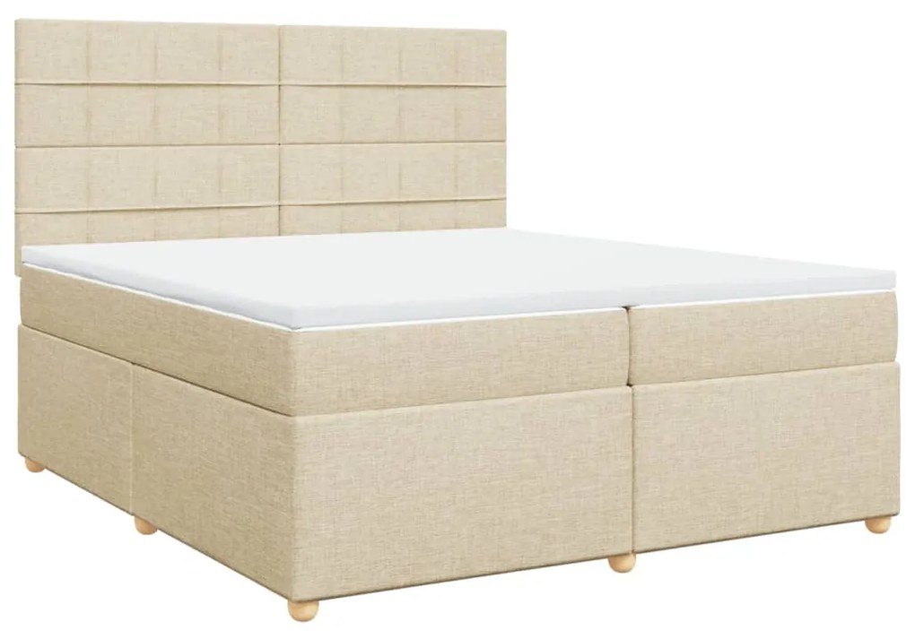 ΚΡΕΒΑΤΙ BOXSPRING ΜΕ ΣΤΡΩΜΑ ΚΡΕΜ 200X200 ΕΚ. ΥΦΑΣΜΑΤΙΝΟ 3291392