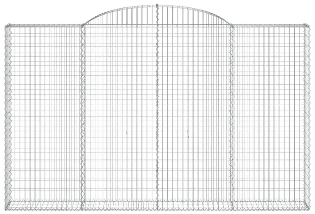 vidaXL Συρματοκιβώτια Τοξωτά 2 τεμ. 300x30x180/200 εκ. Γαλβαν. Ατσάλι