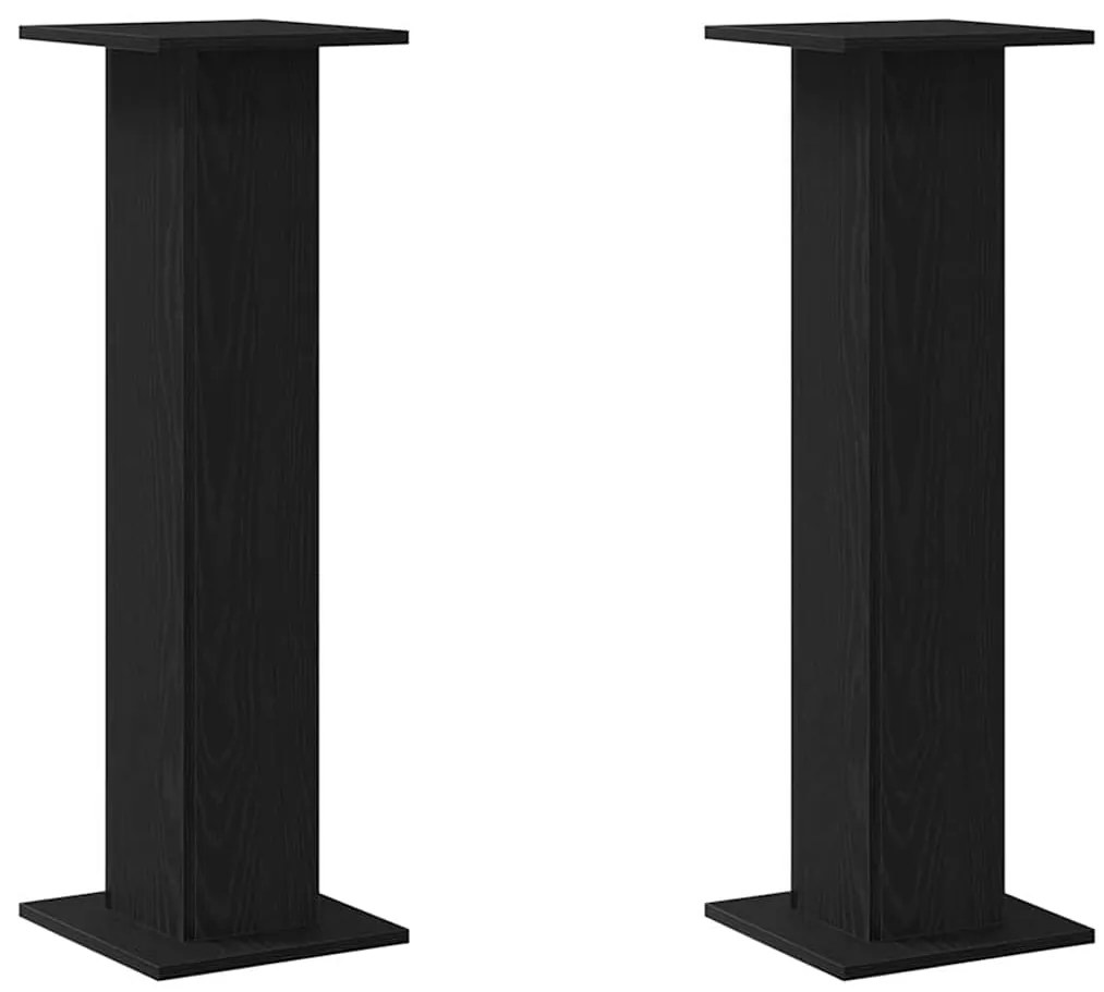 vidaXL Βάση φυτών 2 pcs Μαύρη Οξυά 30 x 30 x 95 cm Επεξεργασμένο ξύλο