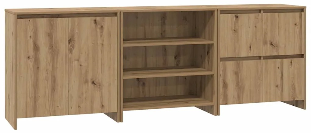 vidaXL Παραδοσιακά Πλευρικά Έπιπλα 3 pcs artisan δρυς 70 x 41 x 75 εκ.
