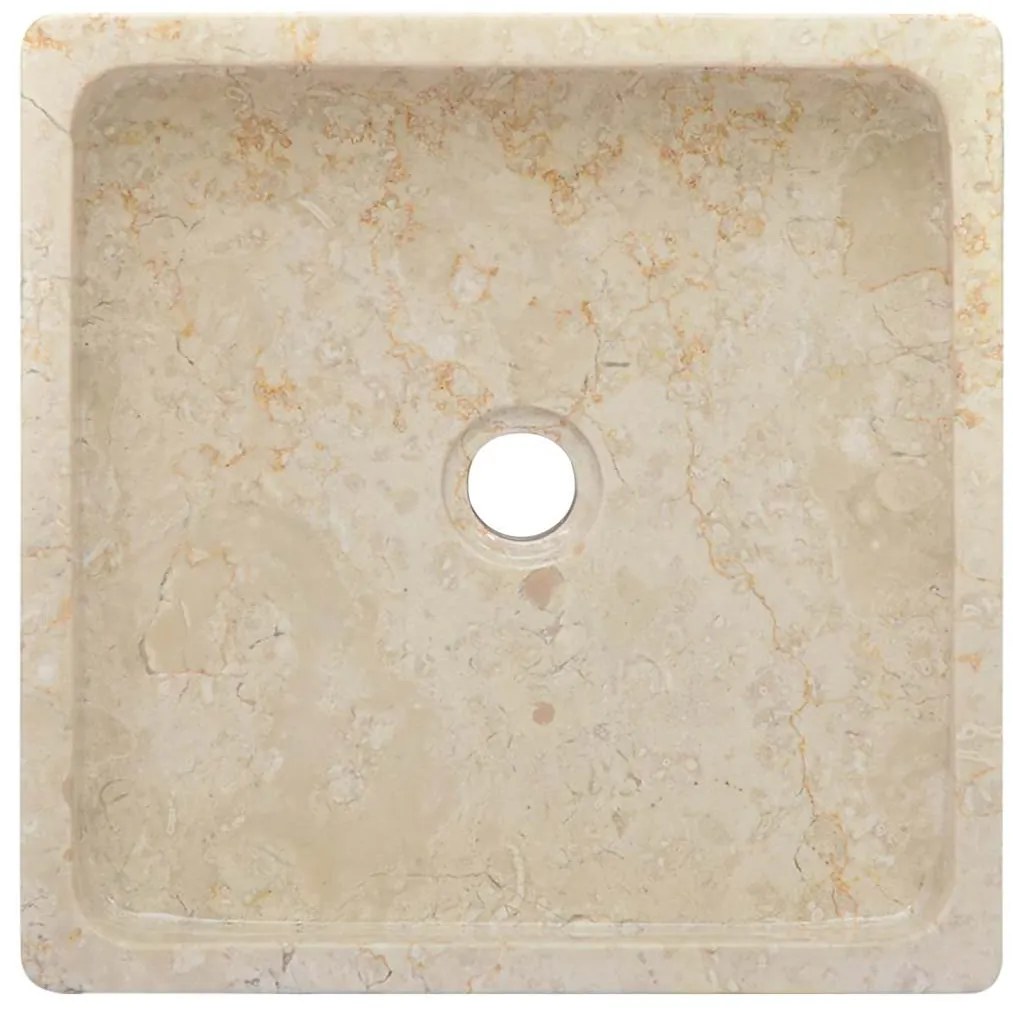 vidaXL Νιπτήρας Κρεμ 40 x 40 x 10 εκ. Μαρμάρινος