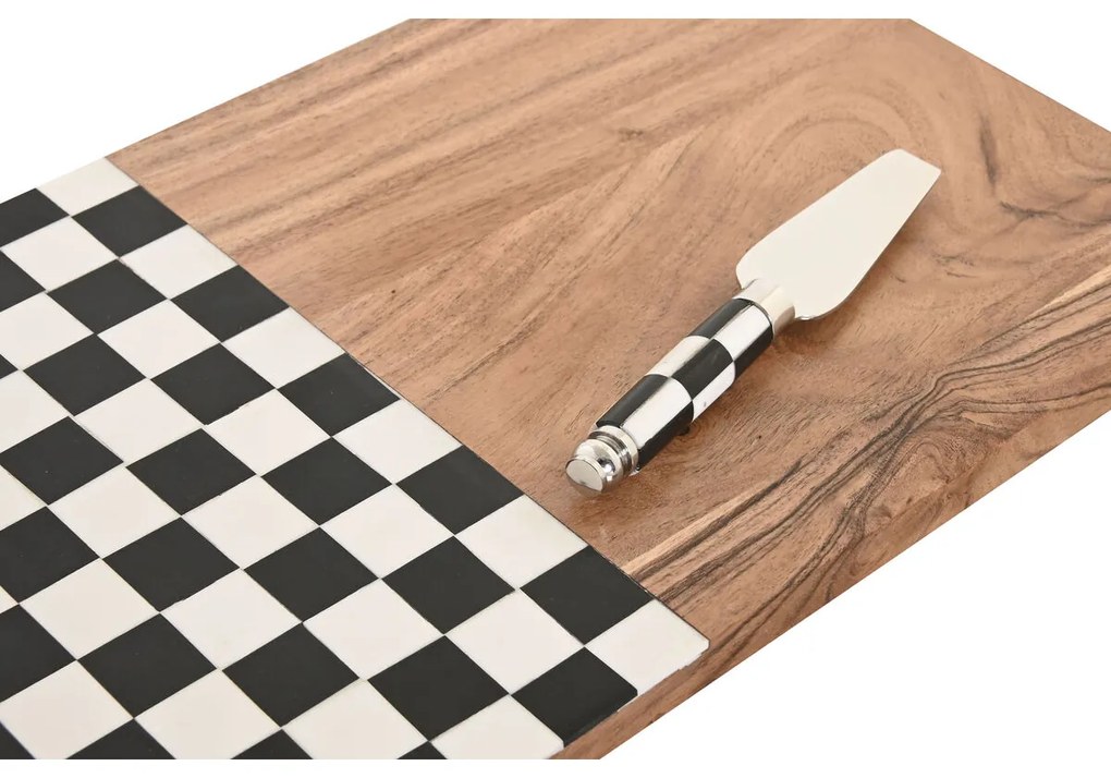 Πίνακας κοπής Home ESPRIT Λευκό Μαύρο Φυσικό Σύγχρονη 20 X 38 X 1,5 CM (4 Τεμάχια)