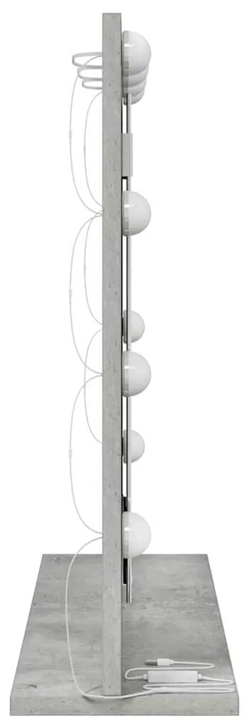 vidaXL Καθρέφτης Vanity με LED Φώτα Γκρι Σκυρόδεμα 60x55x18 εκ.